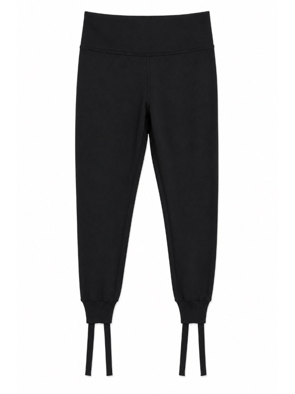 Victoria Sport Black Cropped Leggings With Leg Ties Cotton Blend Medium Stretchy